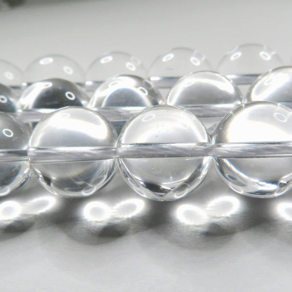 [Set of 3] 5A Crystal Round Beads, Natural Stone Beads, Power Stone [Smile Stone] (10mm, 3-Strand Set)