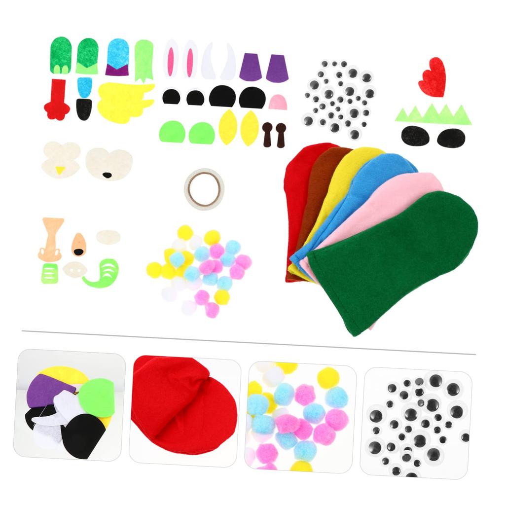 Alasum DIY Marionetka Ręczna Materiały do Rękodzieła z Filcu do Edukacyjnych i Interaktywnych x Calów Zestaw 6 Sztuk, Dzieci, Rękodzieło do Odgrywania Ról, 9,65 5,51