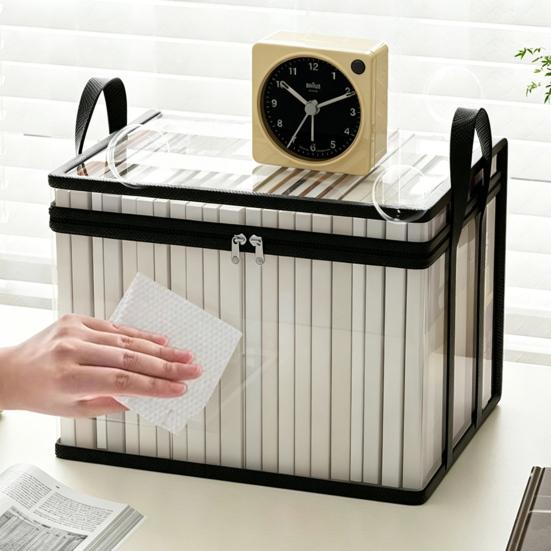 Clothes Storage Box, Durable Clear PVC Storage Bins, with Reinforced Handles Double Zipper Design, Large Capacity Moisture-Proof Organizer Bags