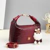 Fashion Crocodile Texture Women Casual Pu Leather Shoulder Bag With Pendant For Daily Use