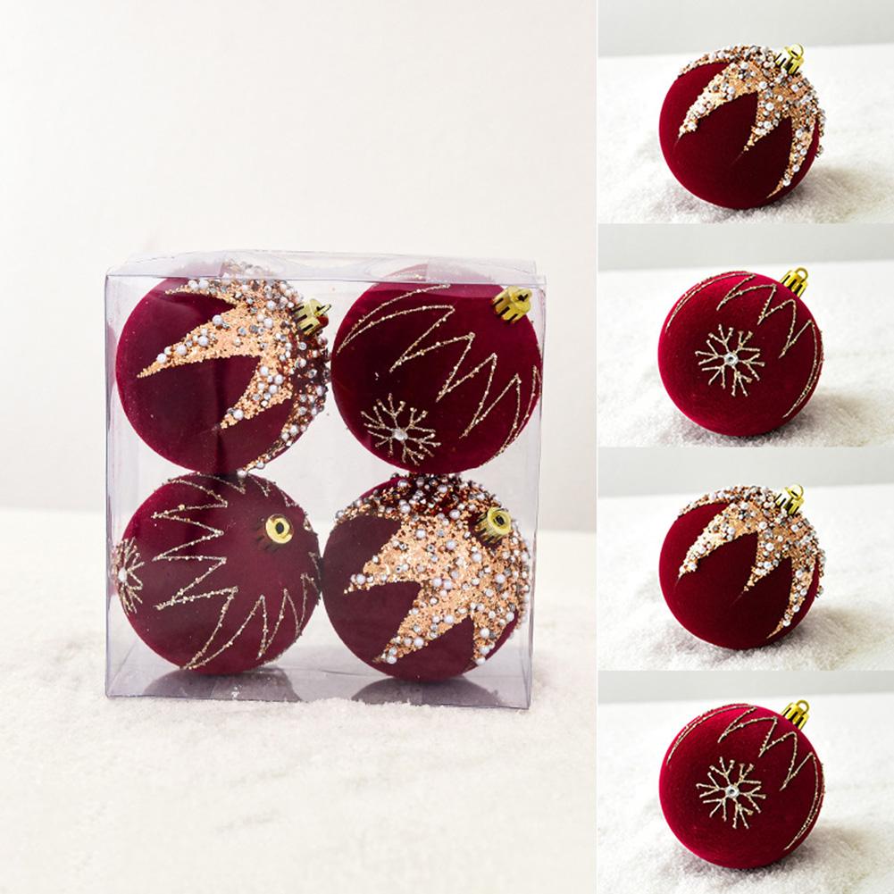 Exquisite Flocking Ball Christmas Ornaments  Perfect for Wedding Ceremony Decoration  Home Garden Hanging Decor