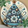 Vintage Blue Christmas Tree Metal Wall Sign Merry Christmas Decor Farmhouse Home Bar Plaque Rustic Holiday Gift