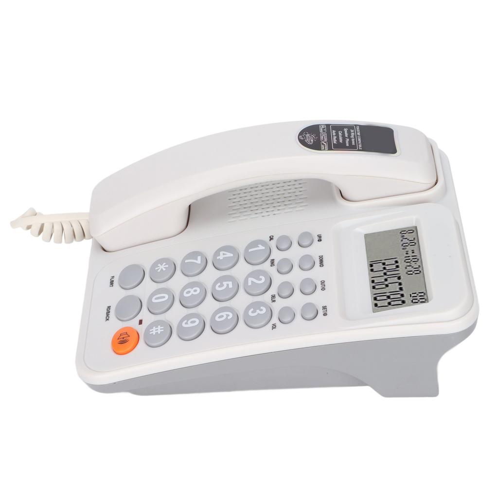 KXT2027CID Desktop Corded Telephone Adjustable Volume Caller ID Semi Hands Hree Fixed Landline for Office Hotel(White )