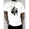 New Black Ace Skull Men'S Print T-Shirt, Casual Top Men'S Pattern T-Shirt Summer Comfortable Breathable Short Sleeve T-Shirt Fashion Men'S Casual