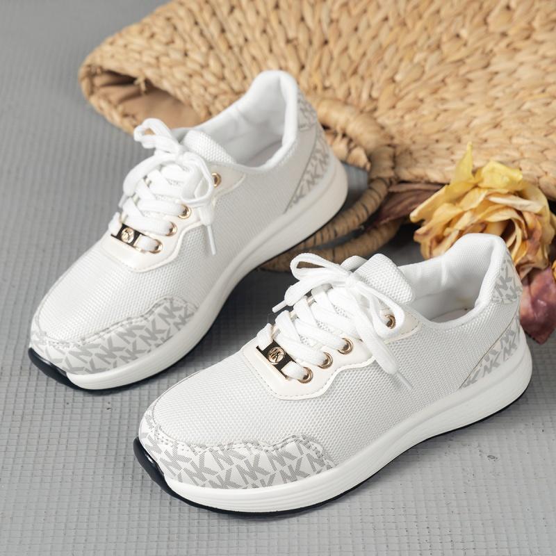 Spring/autumn New Mesh Breathable Comfortable Flat Vulcanized Shoes Round Toe Lace-up Fashionable Casual Women's Sports Shoes