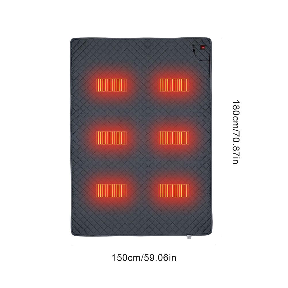 

8 зон обогрева, электрическая подушка с подогревом, зимний обогреватель, нагревательный коврик, одеяло для дома, офиса, кемпинга, спальный мешок, коврики темно-синий