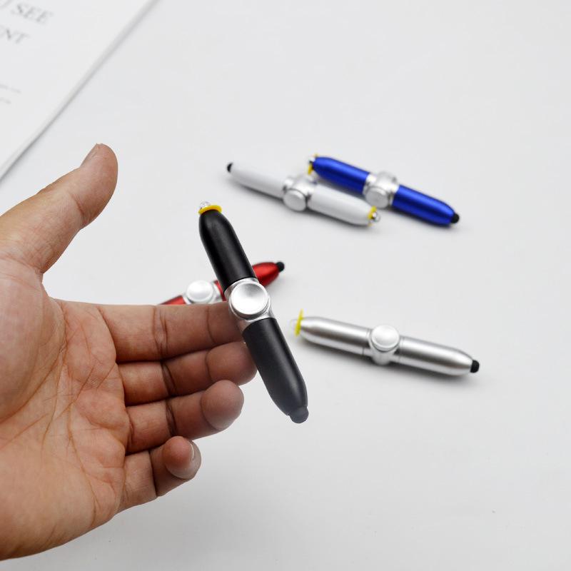 Creative Multi-Functional Fidget Spinner Ballpoint Pen with LED Light & Touch Screen Capability