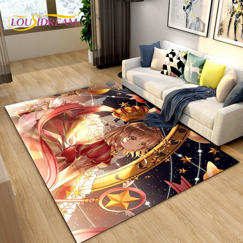 

Ковер с изображением сакуры Cardcaptor Cute Cartoon Area Rug, ковер для гостиной, спальни, дивана, коврика для украшения, детский игровой нескользящий коврик для пола 40x60cm