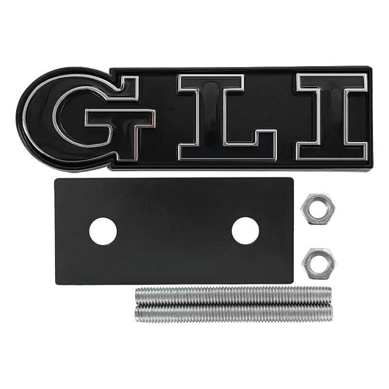 BHE1 For VW VOLKSWAGEN 2026 New 3D Metal Red Black GLI Logo Front Grill Emblem Badge For Volkswagen VW Sagitar Bora Jetta MK4 MK2 Mk3