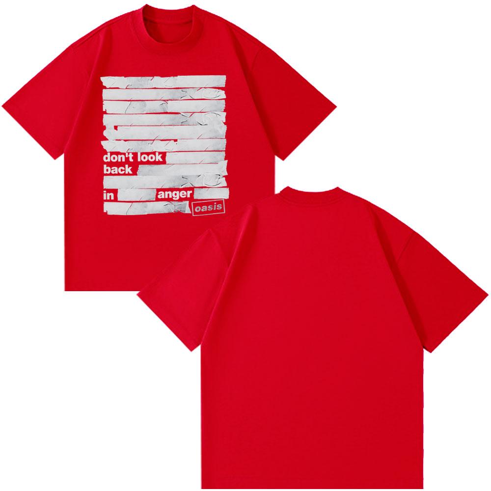 Rock Band O-Oasis Knebworth 1996 Album Vintage Men's Casual Branded Men's Clothing Cotton Short Sleeve T Shirt Fashion Hip Hop