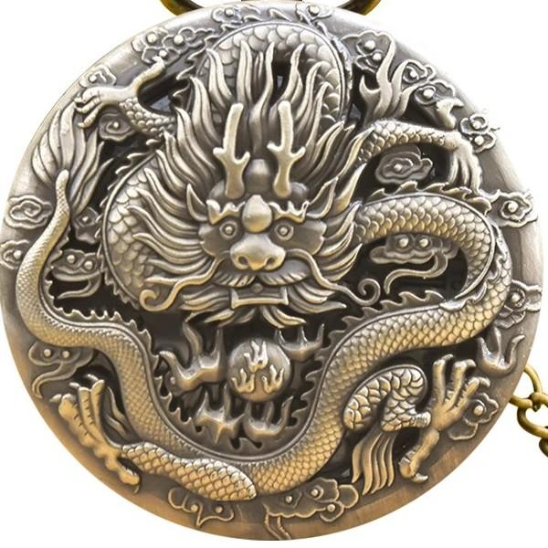Amuletă Thai Dragon Chinezesc Piatră de Cristal Artificial Budist Tibetan Retro Vintage Protecție Farmec Talisman Puternic Avere Succes Sănătate Noroc Bijuterii