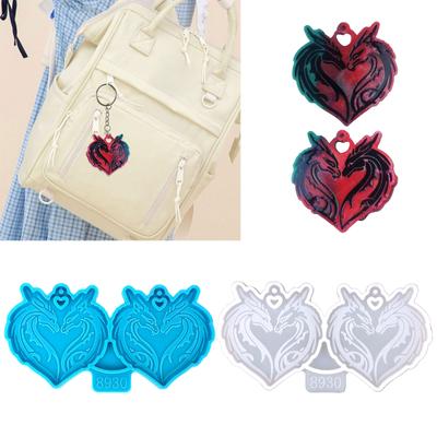 DIY Loves Heart Dragon Зібрані сережки Форма Кристал епоксидна DIY Декоративні підвіски Ювелірна смола Форма для DIY ремесел