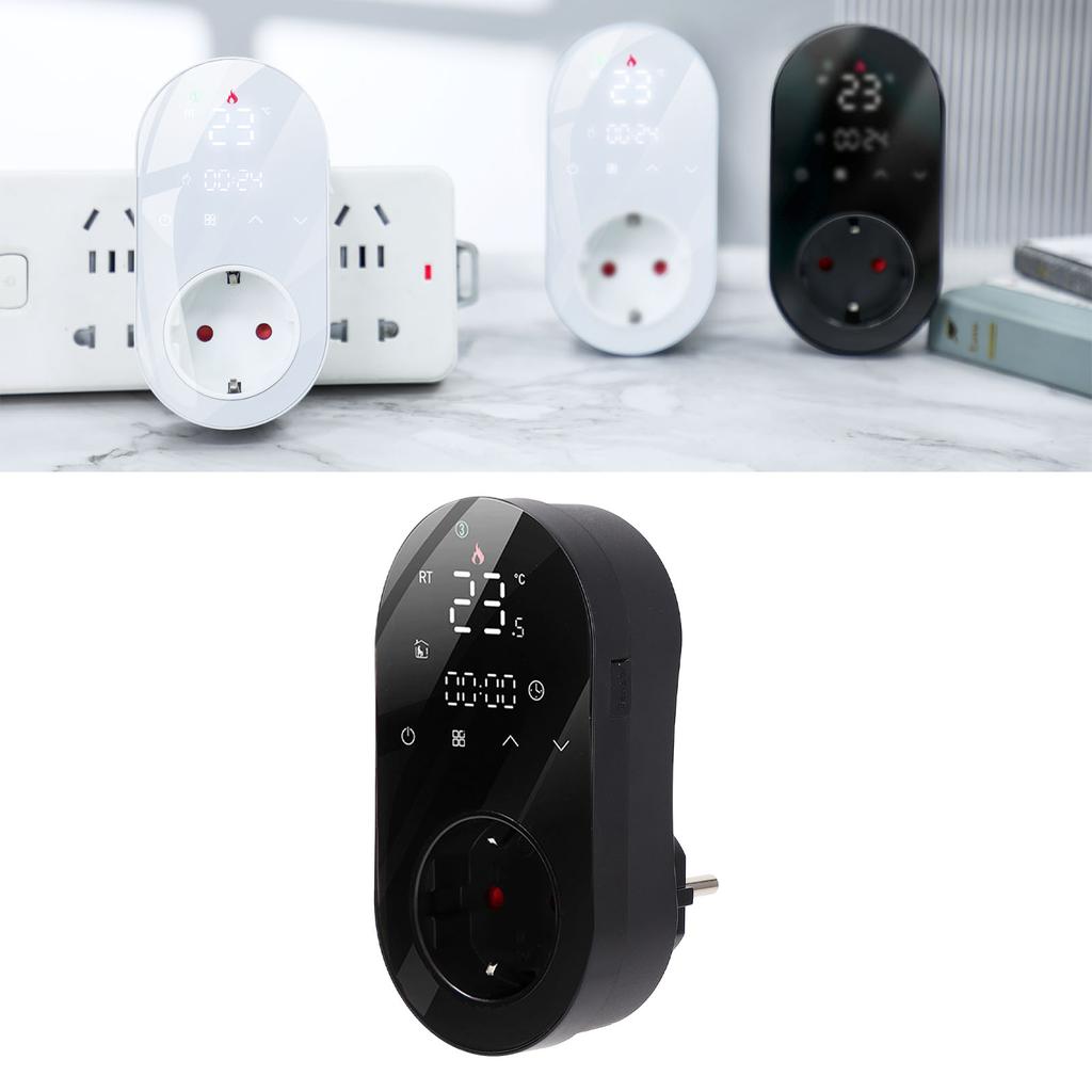LED Digital Temperature Control Socket Programmable Plug in Thermostat Controlled Outlet for AC Floor Hting 16A