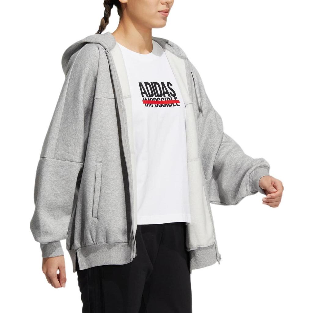 (WMNS) adidas Word Fleece Hoodie Asia Sizing 'Grey' Women's HM2813