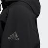 Adidas FW22 Solid Color Logo Print Hooded Jacket Unisex Outerwear Black IA1767
