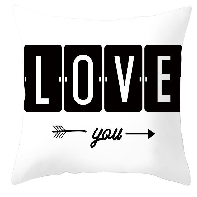 New Simple Black and White Plain Pillowcase Geometric Home Cushion Cover