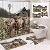 Süßer Hochlandrind-Druck Duschvorhang Wasserdicht Langlebig Polyester Badezimmervorhang Für Zuhause Neujahr Weihnachten Badezimmer Dekoration