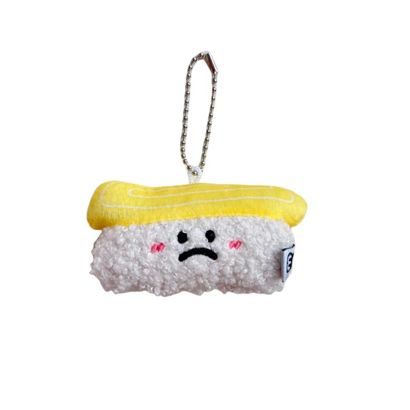 Authentic Salmon And Sweet Shrimp Sushi Plush Pendant Pin Cute And Funny Cartoon Food Hanging Decoration Gift Sushi Pendant)