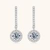 Moissanite Dangle Earrings - Influencer Style, Niche Design, Light Luxury, High-End Silver