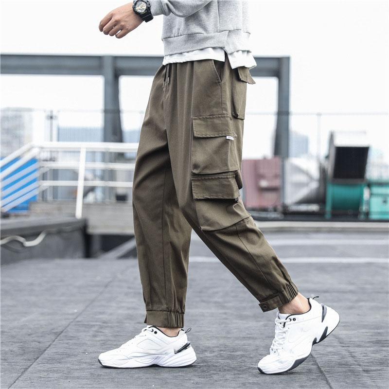 Herren Cargohose mit Seitentaschen Hip Hop Haremshose Lässige Jogginghose für Herren Fashion Streetwear Hose Übergröße 5XL