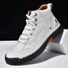Handmand Casual Leather Shoes Outdoor Men Boots Autumn Retro Breathable Casual Shoes Lace Up Blue Ankle Boots Winter Autumn