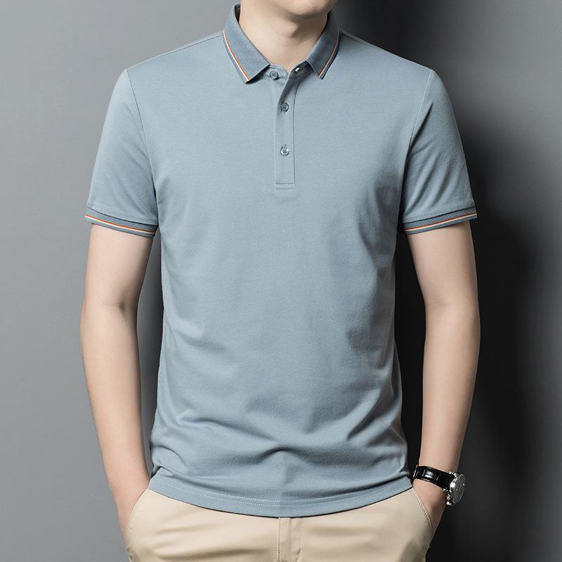 High-End Summer Men's Lapel Polo Shirt Short Sleeve T-shirt Men's Korean Trend T-shirt with Collar Half Sleeve Short Shirt