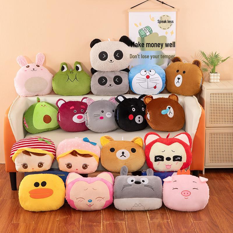 Cartoon Winter Hand Warmer Plush Pillow with Logo Customization