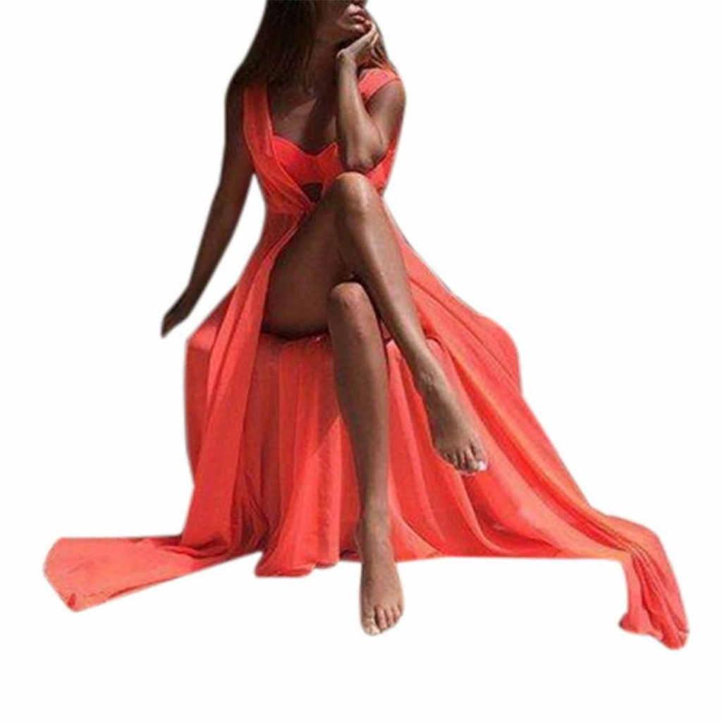 Damen Bikini Sonnenschutz Lange Bluse Kurzarm Urlaubs Bikini Cover Up Badebekleidung Badeanzug