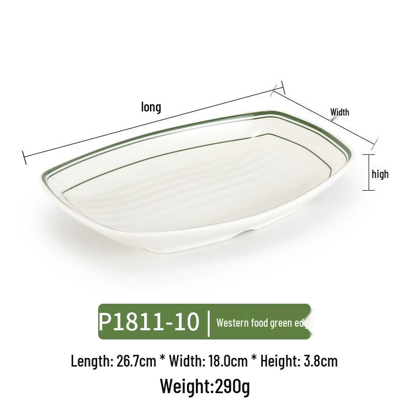 Melamine Rectangular Imitation Porcelain Plate for Hot Pot, BBQ, and Sushi Restaurants