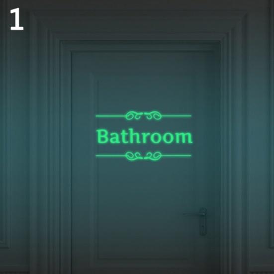 Funny Cartoon Luminous Bathroom Toilet Stickers DIY Home Decor Wall Decoration