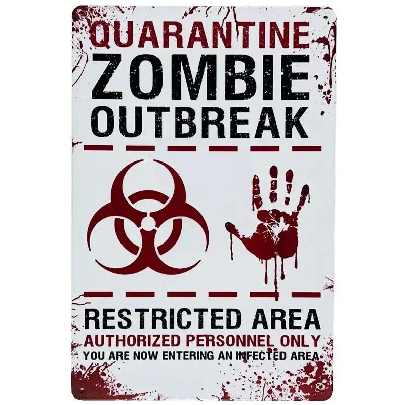 Vintage Shabby Chic Kein Unbefugtes Metalls Child Retro Garage Gefahr Warn Plakette Für Wand Dekoration