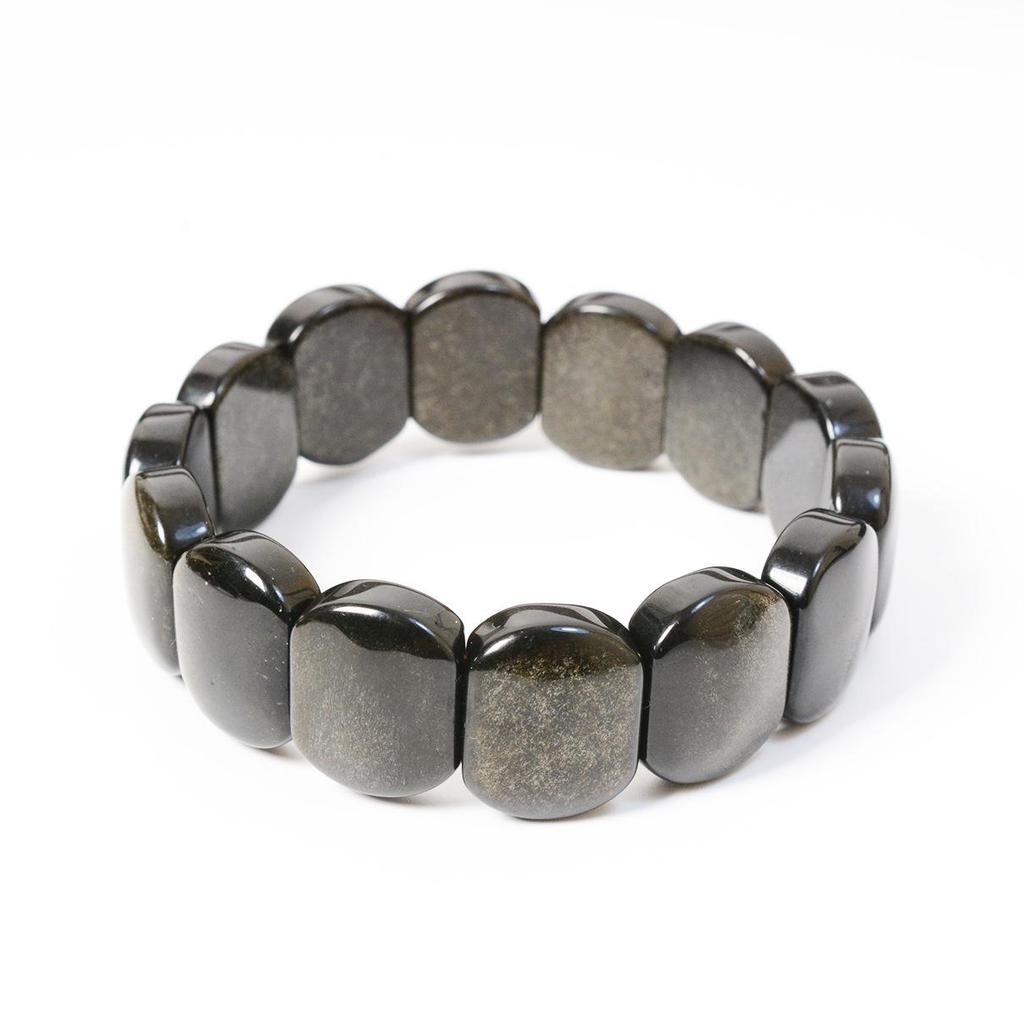 Exquisite Gold Obsidian Crystal Bracelet for Men and Women