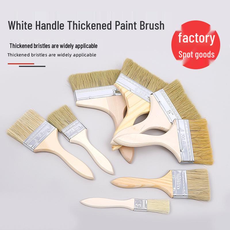 Thick Bristle Paint Brush with Wooden Handle for Cleaning & Barbecue