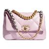 19Bag Shiny Lambskin Gold, Silver, Rhodium Metal Flap Bag, Crossbody Bag, Shoulder Bag Women's Light Pink Red AS1160-B04852-NC022