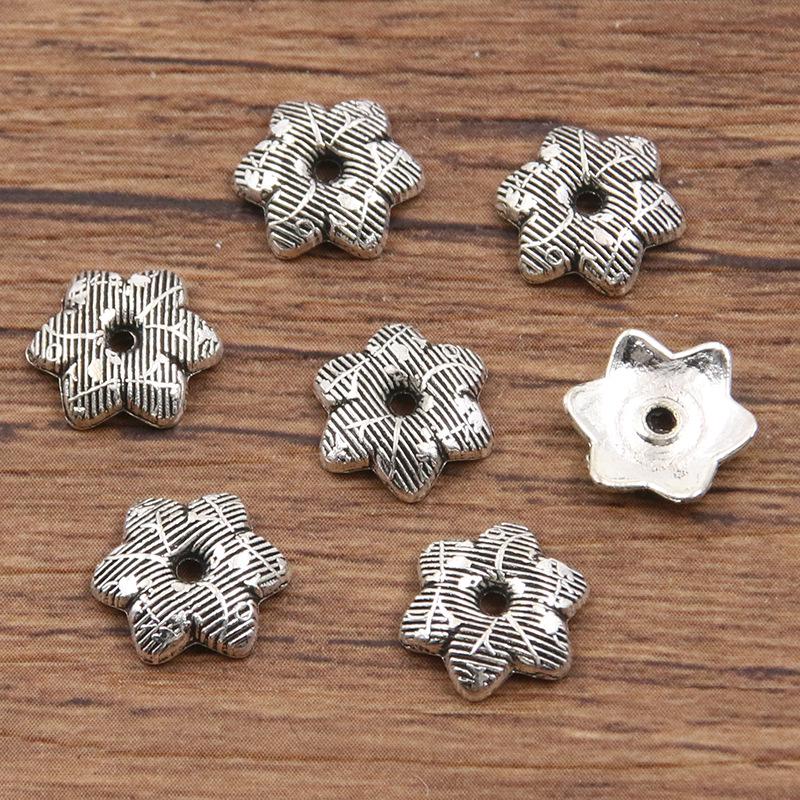 

Античні срібні роздільники-квіти: Багатостильовий, порожнистий дизайн для DIY браслетів та намист