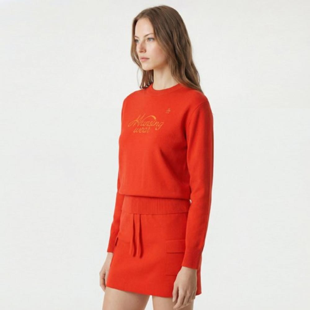 MunSingwear Women S Round Sweater Orange mr122lSw14