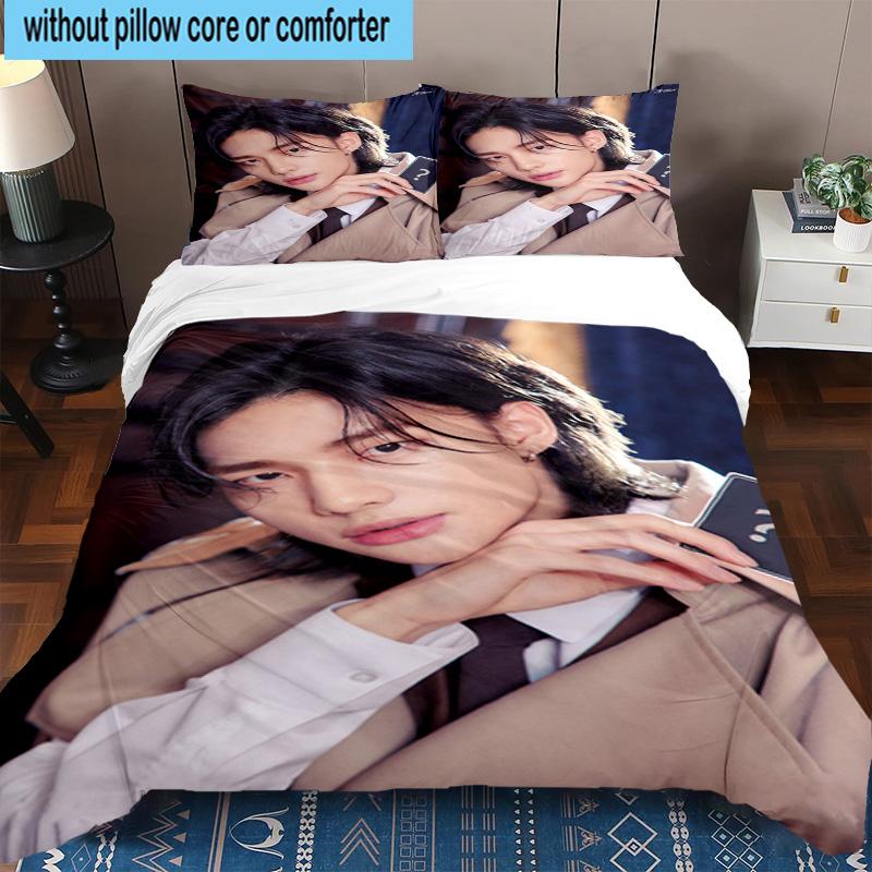 3PCS K-pop Group Stray 3pcs Bedding,Including 3PCS Duvet Cover And 2pcs Pillowcases Perfect for Christmas,Ideal for Bedroom, Dormitory