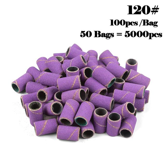 5000pcs Nail Art Sanding Bands 80# 120# 180# 240 Grinder Band for Manicure Drill Machine Removing Gel Varnish Pedicure