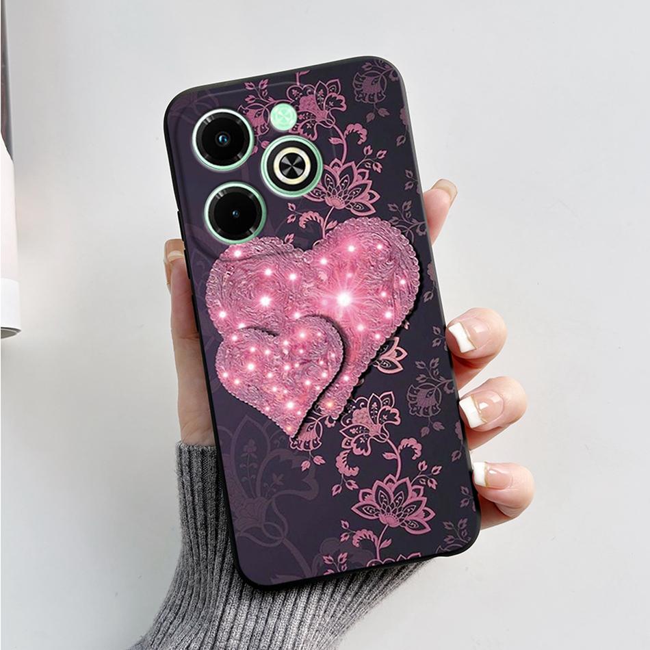 For Infinix Hot 40i Case Hot40i Fashion Marble Black Silicone Soft Phone Case For Infinix Hot 40i 40 i X6528B Back Cover Fundas