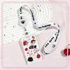 Kawaii Cat Keychain Sliding Card Holder Student Meal Card Bus Card Photo Card Holder Lanyard Lady Id Card Credit Card Holder