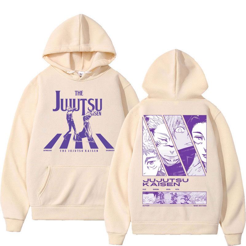 Japanese Anime Jujutsu Kaisen Graphic Hoodies Men Women Vintage Harajuku Tracksuit Oversized Fleece Casual Sweatshirt Streetwear