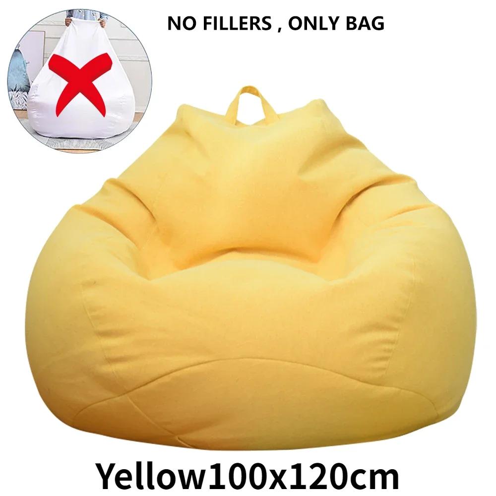 Large Bean Bag Chair Sofa Cover Comfortable Outdoor Lazy Seat Bag Couch Cover Without Filler for Adults Kids Soft Tatami Chairs