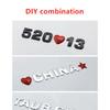 1Pcs 3D Metal 45mm 25mm DIY Letters Alphabet Emblem Numbers Chrome Labeling Car Sticker Digital Badge Accessories Motorcycle