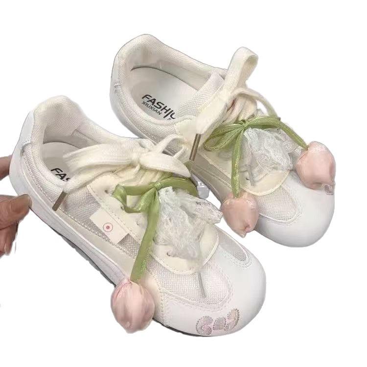 Tulip casual cute playful fresh new autumn flat comfortable versatile sports shoes women