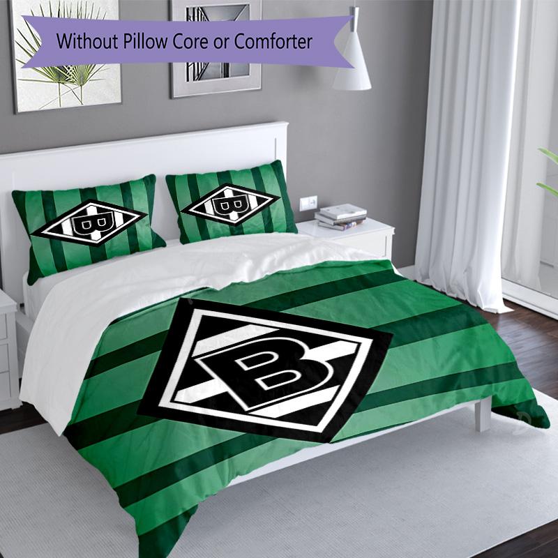 3pcs Borussia Mönchengladbach LOGO Pattern Bedding Set Duvet Cover Set Includes Duvet Cover &pillowcases, Perfect All Season Bedroom Decoration & Gift