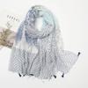 Sciarpa Boho da donna, leggera, con stampa floreale, scialle con frange, moda autunno inverno