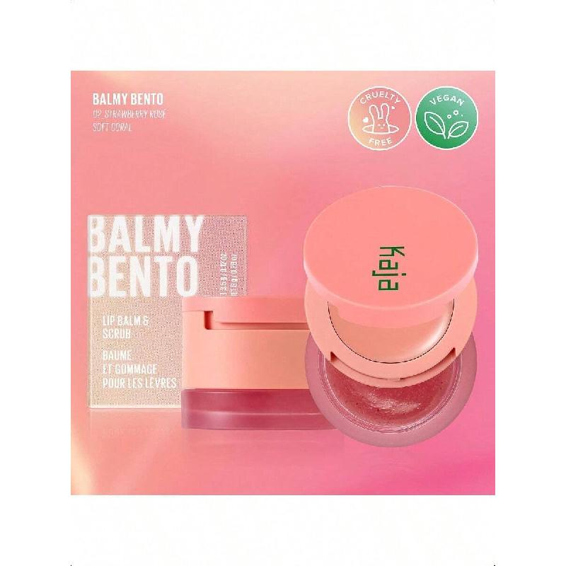 Kaja Balsamo Labbra - 11,34 ml, Scrub con Olio di Cocco, Trattamento Finitura Trasparente, Idratare Esfoliare Levigare Cura Labbra Burro, Formato da Viaggio Compatto