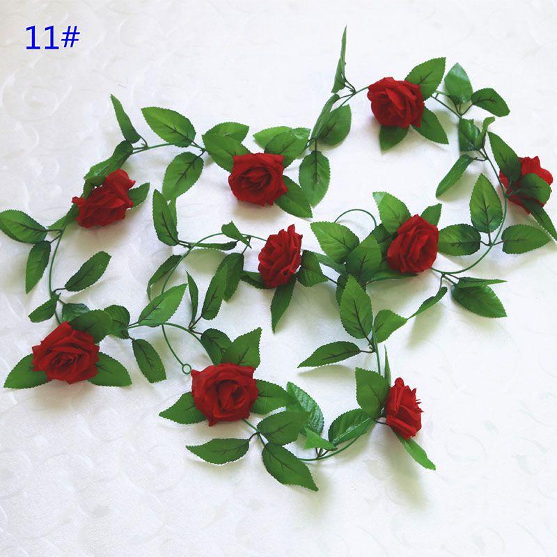 24m Silk Long Rose Fake Flower Ivy Vine Leaf Garland Wedding Party Home Decor