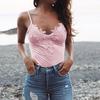Women's Fashion Sexy Sleeveless Lace Patchwork Tank Tops  Beach Wear Blouse