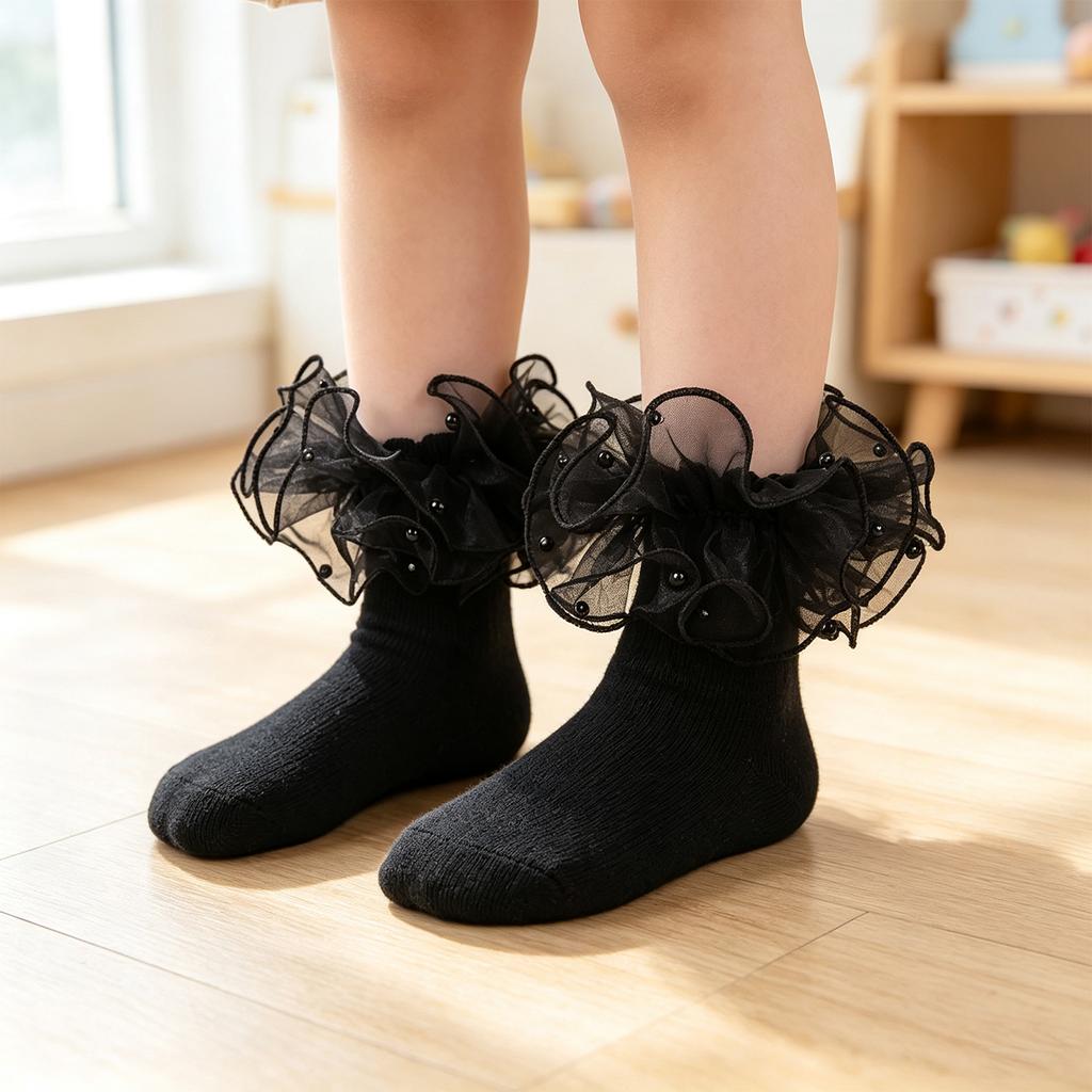 Spitzenverzierte Socken für Mädchen für Tanzaufführungen und zum Verkleiden
